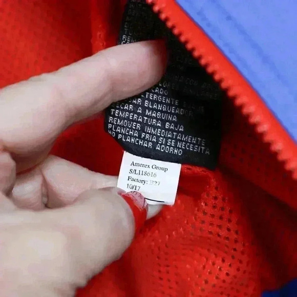 Boys London Fog Size 18m Blue/grey lined windbreaker w/hood, reflective stripes - Picture 9 of 9